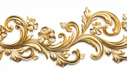 Intricate gold floral design, baroque style scrollwork