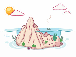 Ocean Acidification Vector Concept: Climate Change Effects