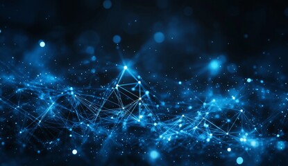 Abstract network digital connection in dark space