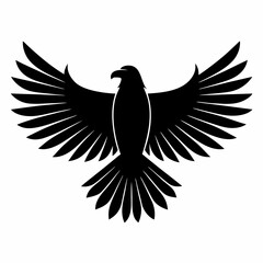Obraz premium Majestic Eagle Silhouette with Wings Spread Wide vector illustration
