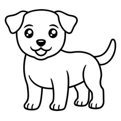 a charming puppy standing, with a big smile on its face. The puppy's adorable features create a sense of warmth and joy vector illustration