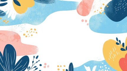Fototapeta premium Vibrant floral art vector design for wallpapers and posters. Handdrawn watercolors bring elegance to cards and banners.