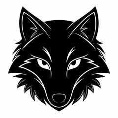 Fototapeta premium a stylized illustration of a striking wolf, with intense eyes and a sleek, monochromatic design vector illustration