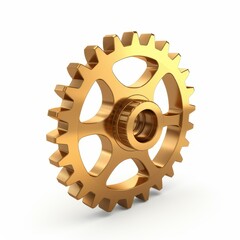 A clean, diecut gear design stands alone against a crisp white backdrop, showcasing its intricate teeth and structure.