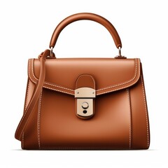 Stylish leather handbag, perfect for any outing, showcasing exquisite craftsmanship on a crisp white background.