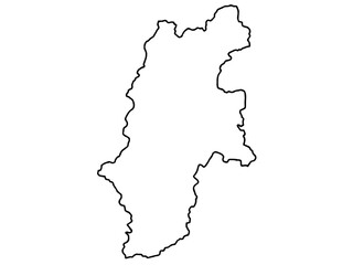 Fototapeta premium 少しゆるい白い長野県地図 中部地方 東日本