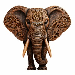 Obraz premium This Di Cut image features a majestic elephant, a timeless symbol of power and wisdom, set against a crisp white background.