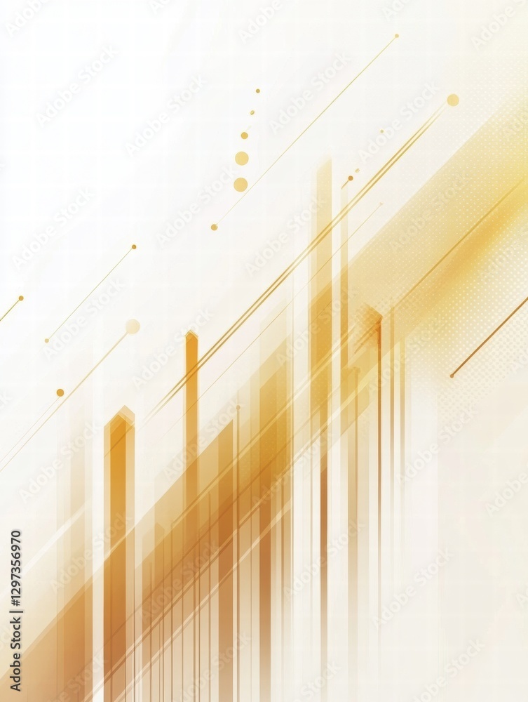 Leinwandbilder Abstract design featuring dynamic lines and geometric forms in warm tones for modern aesthetic appeal. Generative AI