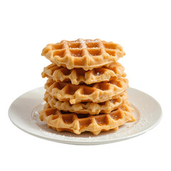Crispy Waffles: Recipe, Stack, Breakfast isolated on transparent background