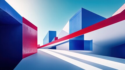 Corporate Independence Day Slide with Bold Navy and Red Elements