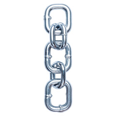 Obraz premium Heavy duty interlocking metal chains with shiny links , isolated on transparent background