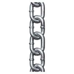 Obraz premium Heavy duty metal chain links interlocking for strength , isolated on transparent background