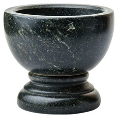 Heavy stone mortar and pestle for grinding spices , isolated on transparent background