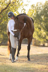 Horse Equestrian hunter jumper riding portrait tack English attire  