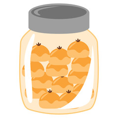 Glass jar containing nastar cookies