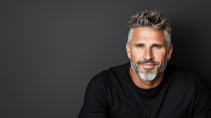 Obraz premium Middle-aged man portrait, confident expression, studio shot