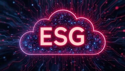 ESG Cloud Computing, Digital, Neon Tech - Neon and glowing effects