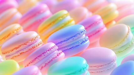 Obraz premium Colorful and delicious macarons of varying shades and hues arranged together