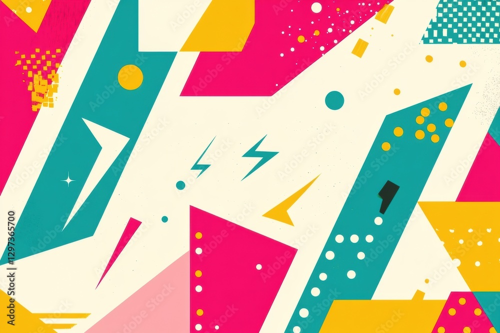 Leinwandbilder vibrant geometric abstract art with bold colors and dynamic shapes created in modern style. generati