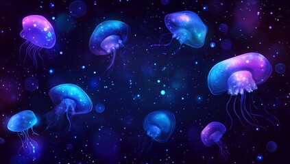 Cosmic jellyfish in a deep space background