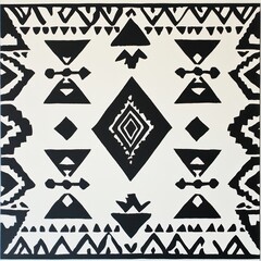 Black and White Geometric Textile