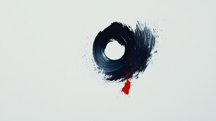 Happy 4th of July Design with Bold Navy Blue and Red Brushstroke