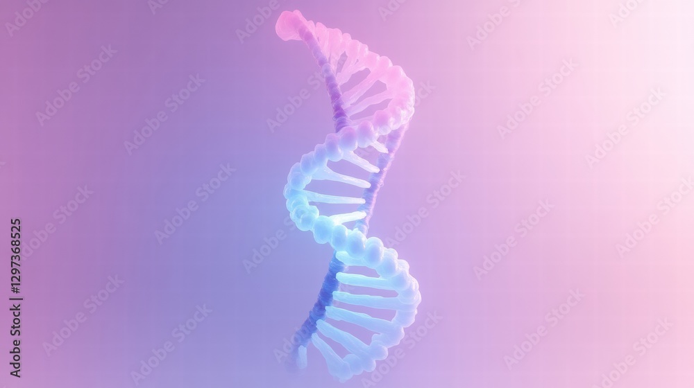 Poster glowing dna helix in a futuristic environment showcasing scientific advances and genetic exploration