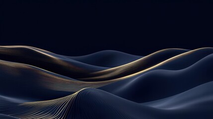 Obraz premium Monochromatic Navy Blue Background with Golden Typography Design