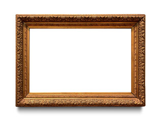 Ornate Horizontal Bronze Frame with Floral Detailing | Vintage Decorative Frame for Art and Photography