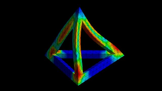 Mechanic simulation engineering - Stress and breakpoint analysis of metal pyramid under force and moment conditions