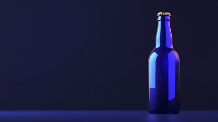 Blue Glass Bottle on Dark Background / 黒背景に置かれた青いガラス瓶