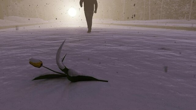Silhouette walking in the dark
