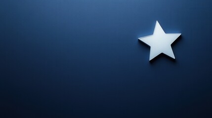 Single White Star on Navy Background for Independence Day Concept