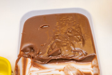 tray with a very popular sweet in Brazil called brigadeiro on a table in Rio de Janeiro.