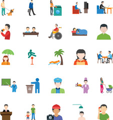 people and business icons set vector illustration