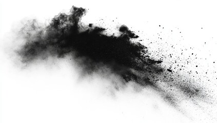 Fototapeta premium Black powder explosion isolated on white background (2)