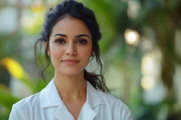 Confident Indian doctor posing in a natural environment