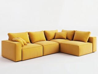 Comfortable yellow sectional sofa