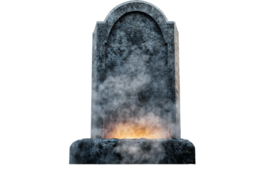 Ancient Tombstone with Faint Light