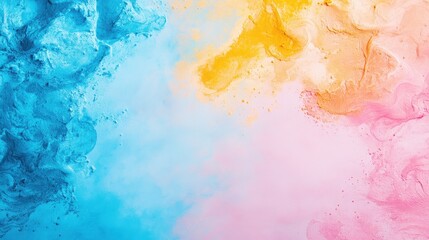 Obraz premium Copy space for promotional content with minimalist background flat design top view creative theme water color complementary color scheme.