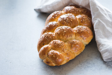 Homemade challah bread