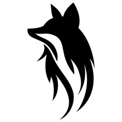 Fox head silhouette vector image,minimalist and elegant design,isolated on white background,can be for sign or collection