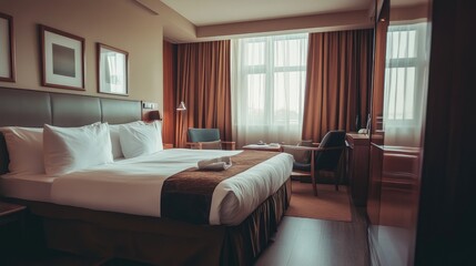 Fototapeta premium User-friendly hotel booking website displaying available dates, prices, and hotel photos