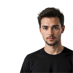 Obraz premium Handsome Man Portrait: Dark Hair, Strong Features isolated on transparent background