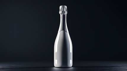 White Champagne Bottle Silhouette / 白いシャンパンボトルのシルエット