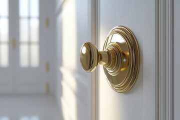 Elegant Gold Door Knob on White Door