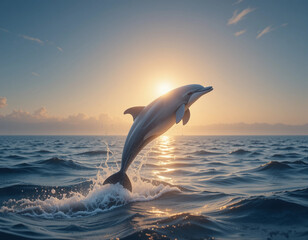 Fototapeta premium Ocean's Acrobat: The Intelligence and Grace of Dolphins