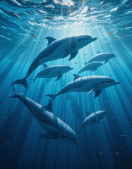 Fototapeta premium Ocean's Acrobat: The Intelligence and Grace of Dolphins