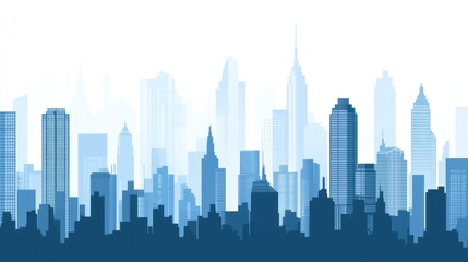 Fototapeta premium City skyline silhouette, urban landscape, illustration, background, design, graphic, vector, poster design