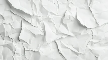 Obraz premium A close up view of heavily crumpled white paper texture
